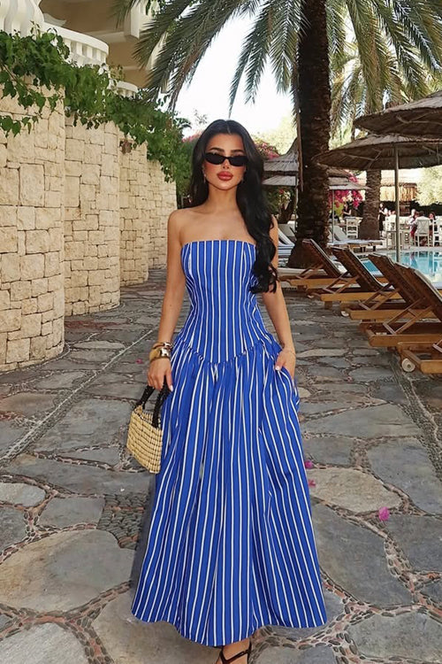Exceptional Moments Sleeveless Striped Maxi Dress - 2 Colors