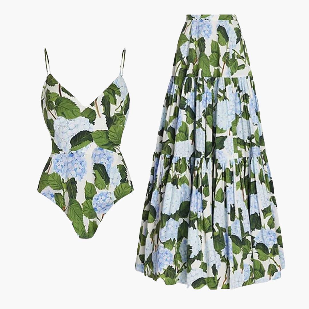 Floral Swimdress – Women's Elegant Skirted Swimsuit