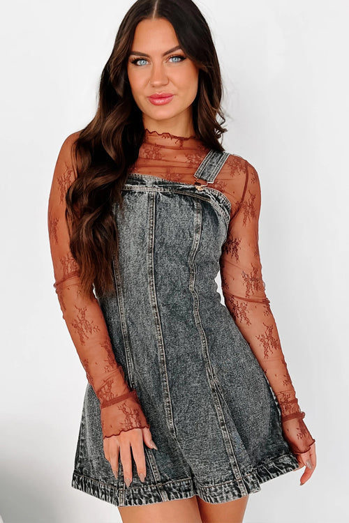 On this Sweet Day Light Wash Denim Mini Dress - 3 Colors Black