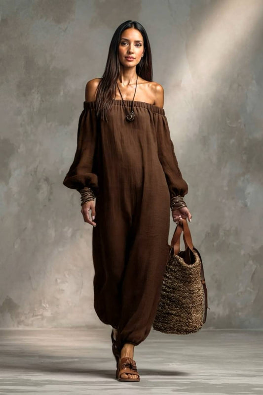 Vacation-Style Off-Shoulder Jumpsuit