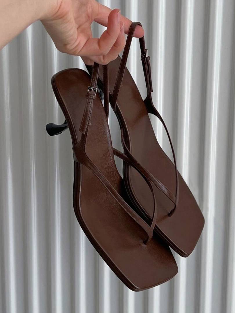 Minimalist High-heeled Sandals Brown