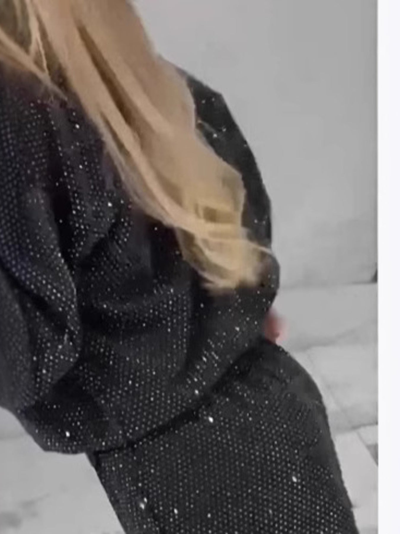 Full Size Sequin Round Neck Top and Pants Set Plus Size