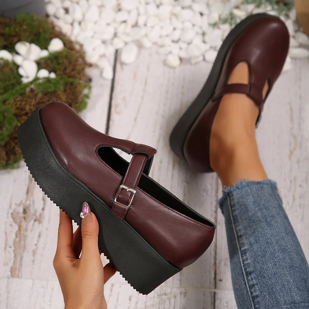 Round Toe Chunky Platform Loafers for Women – Fun, Bold & Comfy Everyday Shoes