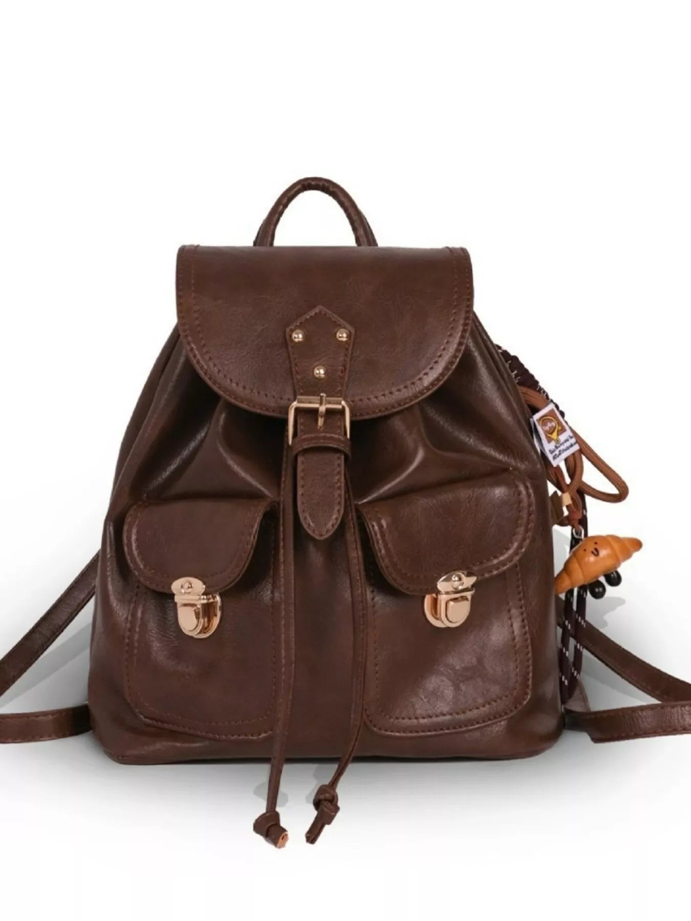 Vintage Style Buckle Backpack Bag