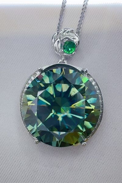 Emerald Cut 20 Carat Moissanite Necklace – 925 Silver
