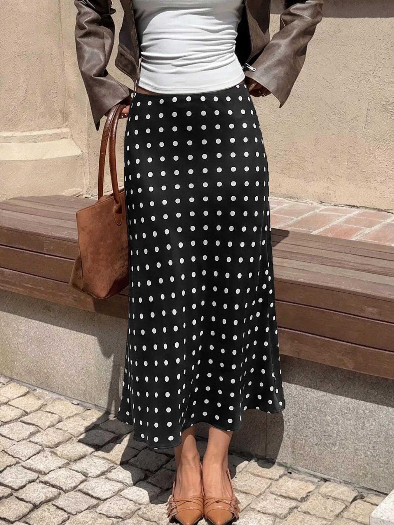 Polka Dot Midi Skirt