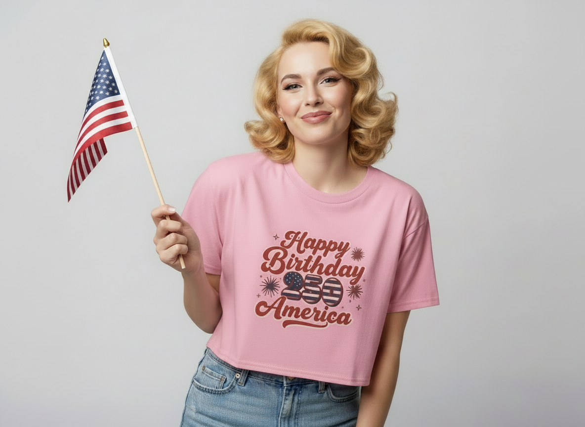 Happy 250th Birthday America Women's Crop Tee