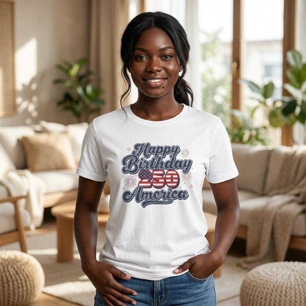 Happy Birthday 250th America Women's Patriotic Tee