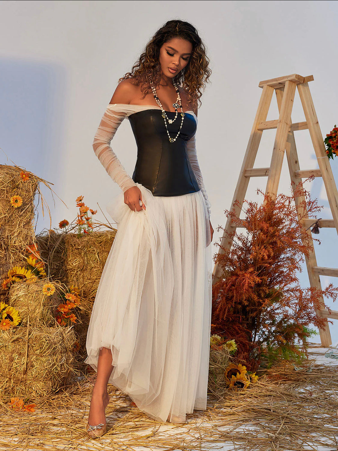 Themy Tulle maxi dress