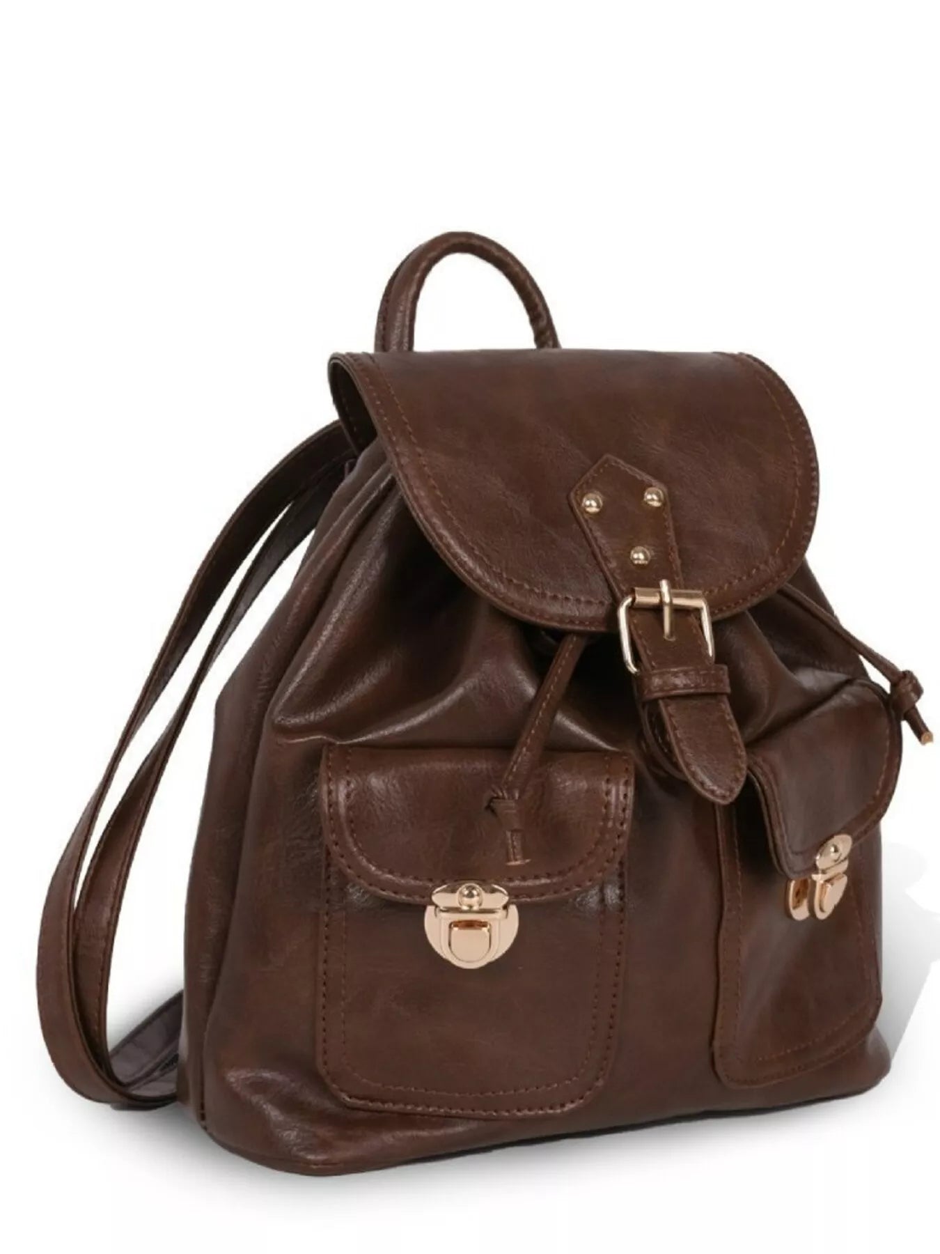 Vintage Style Buckle Backpack Bag