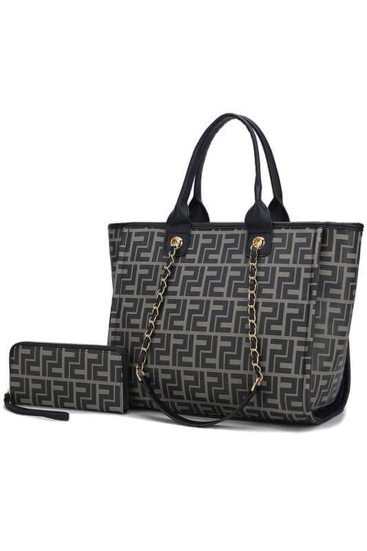 MKF Marlene Women Tote Bag with Wallet by Mia K Black One Size