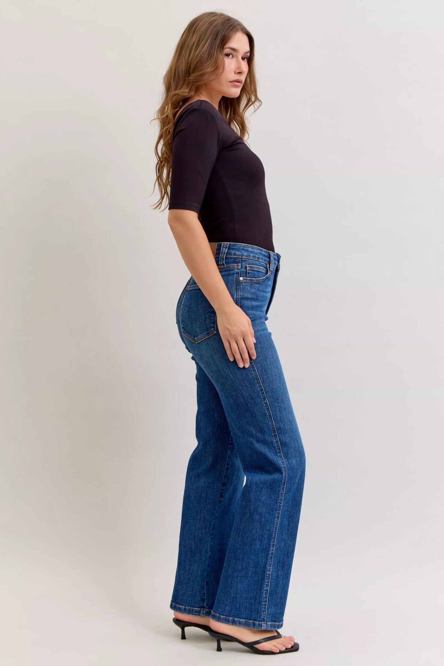 High Waist Tummy Control Straight Leg Jeans
