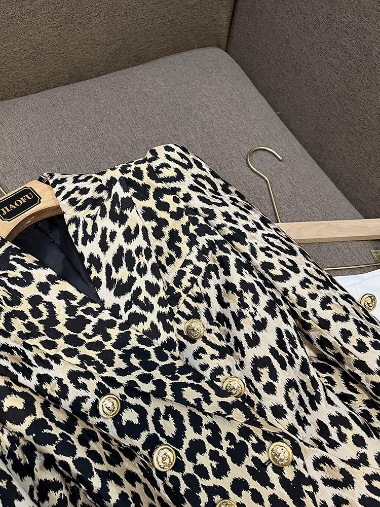 Fidela leopard blazer