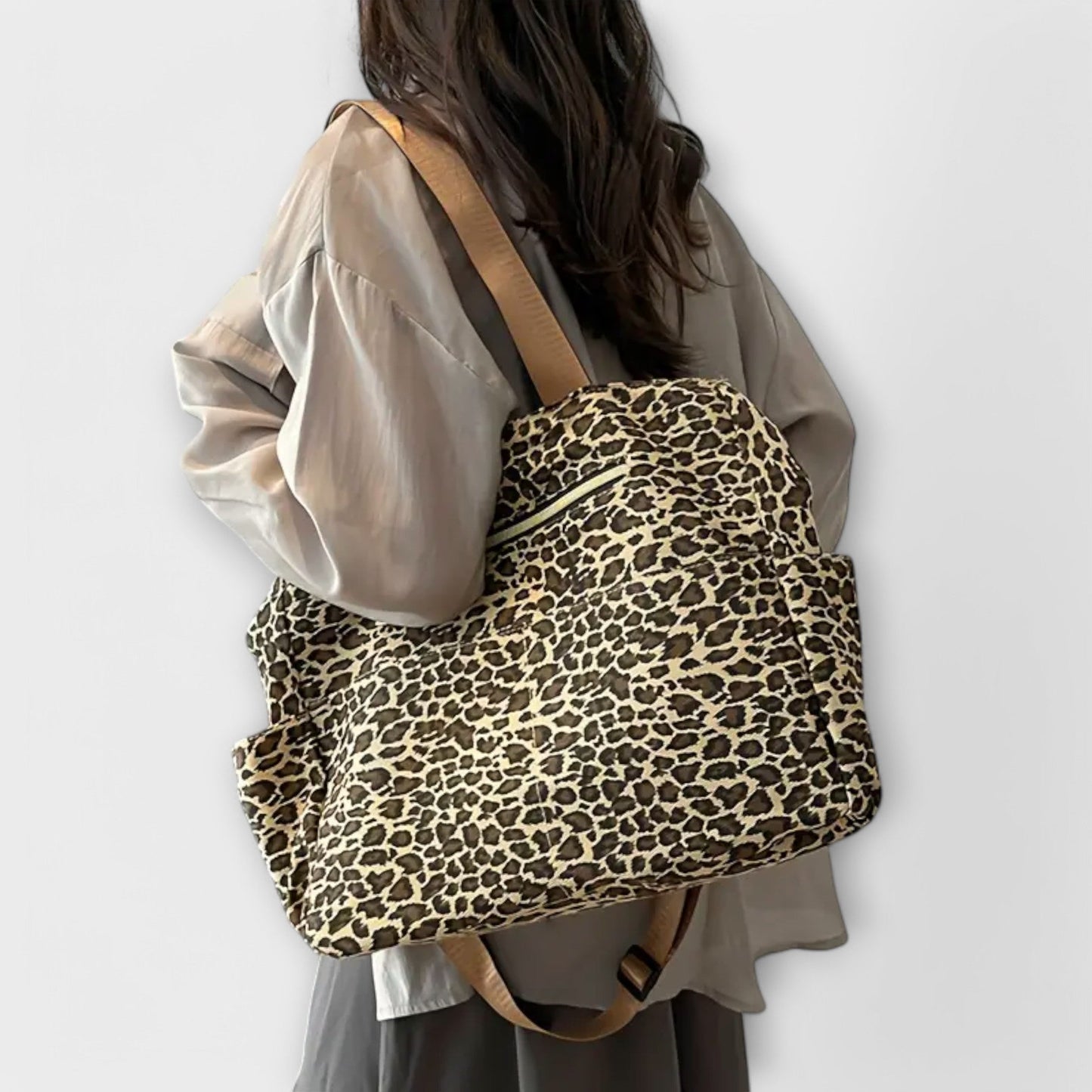 Idris - Leopard Print Canvas Crossbody Bag