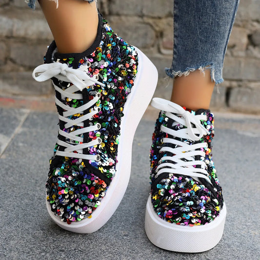 BlingStep Round Toe Sneakers