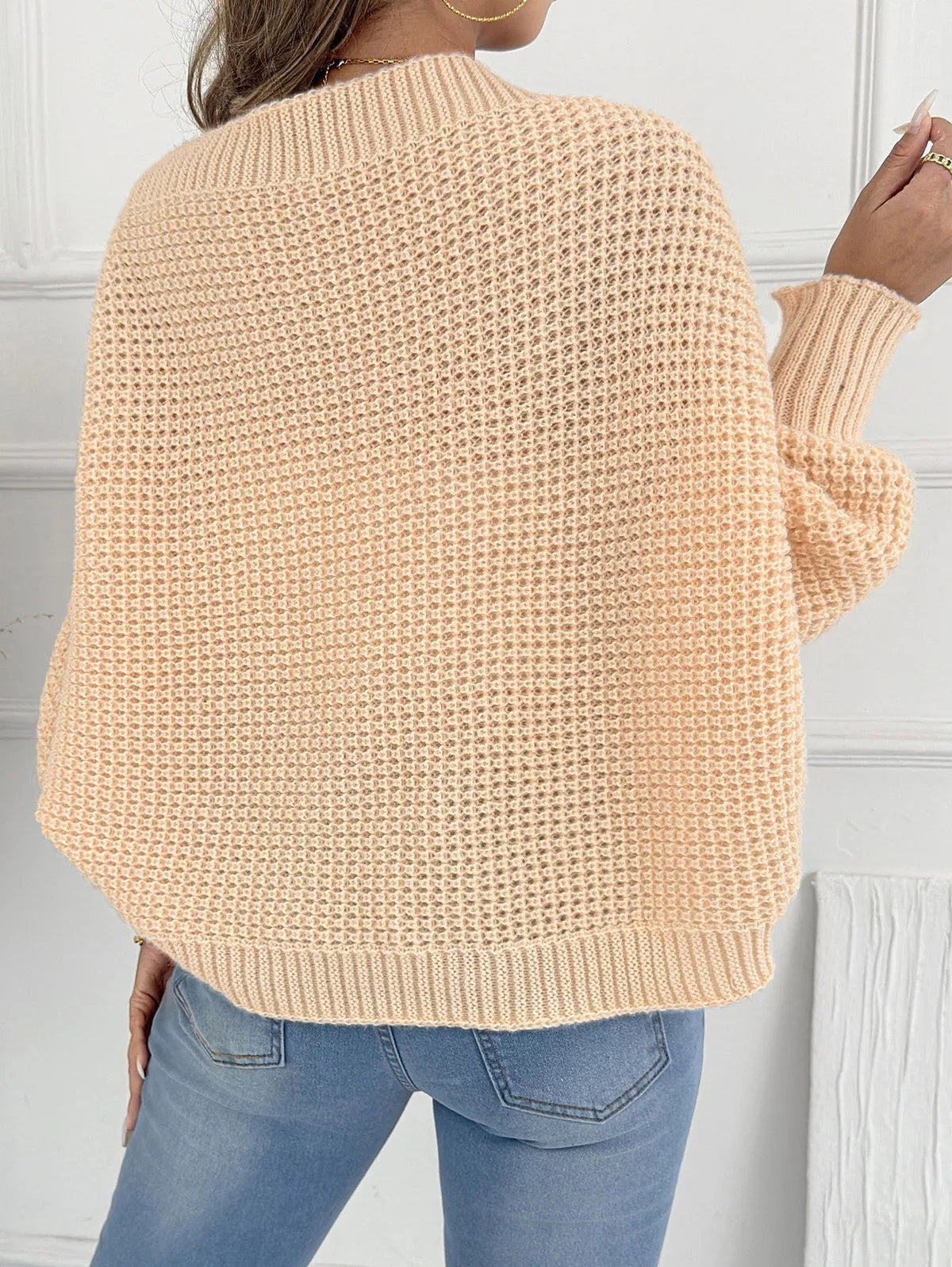 Open Front Batwing Sleeve Cardigan – Cozy Women’s Relaxed Fit Layering Sweater