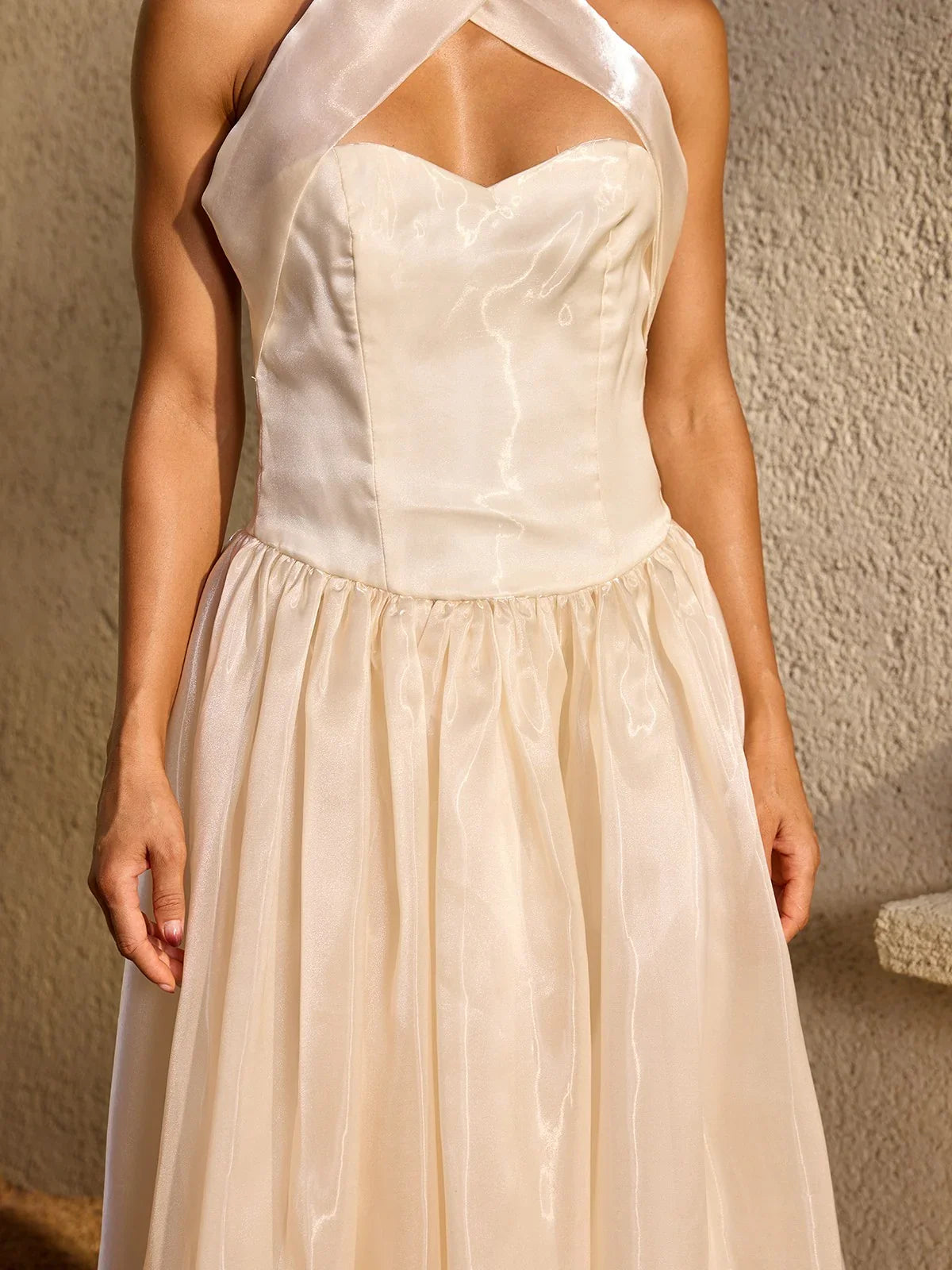 Marbella Satin Halter Midi Dress