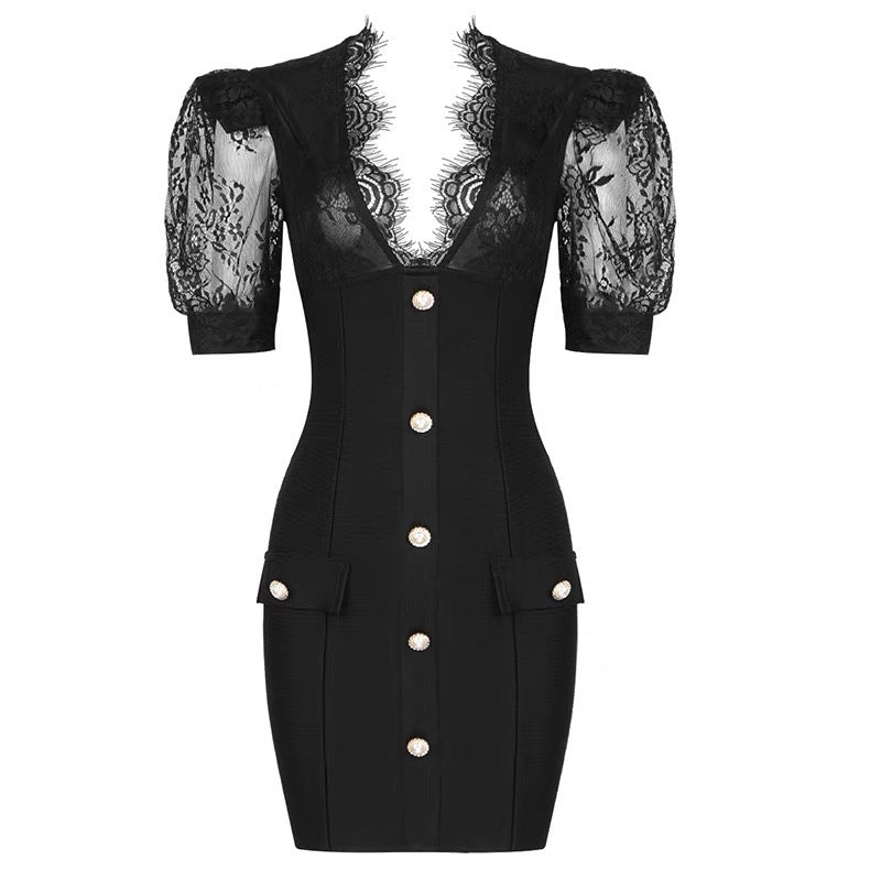 Marjorie lace mini dress