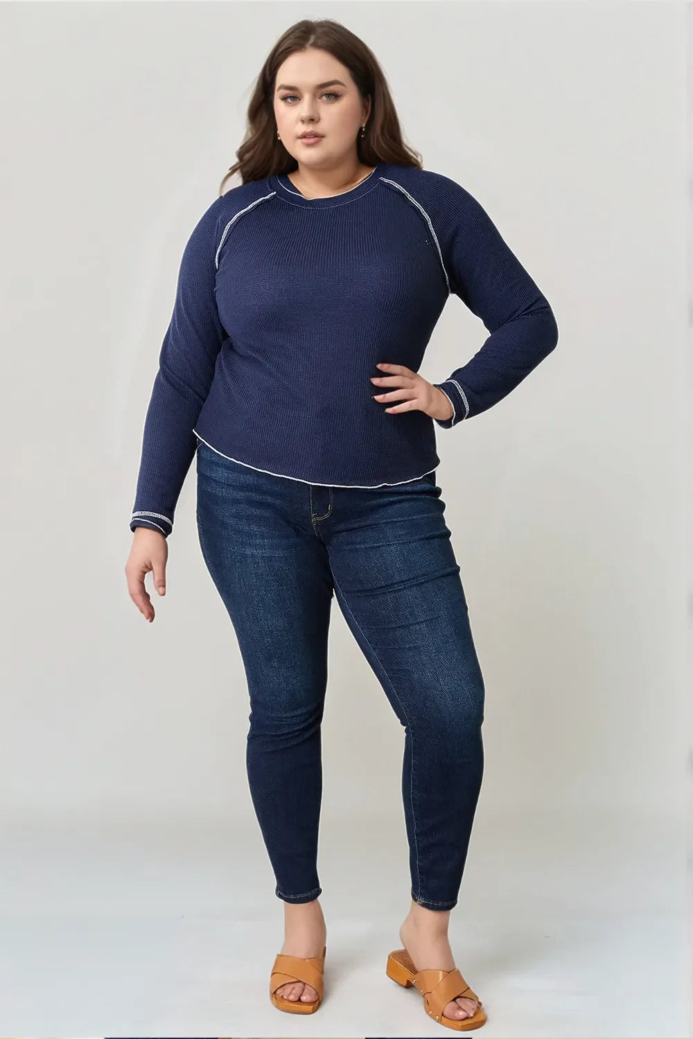 Sweet Raglan Sleeve Round Neck Top