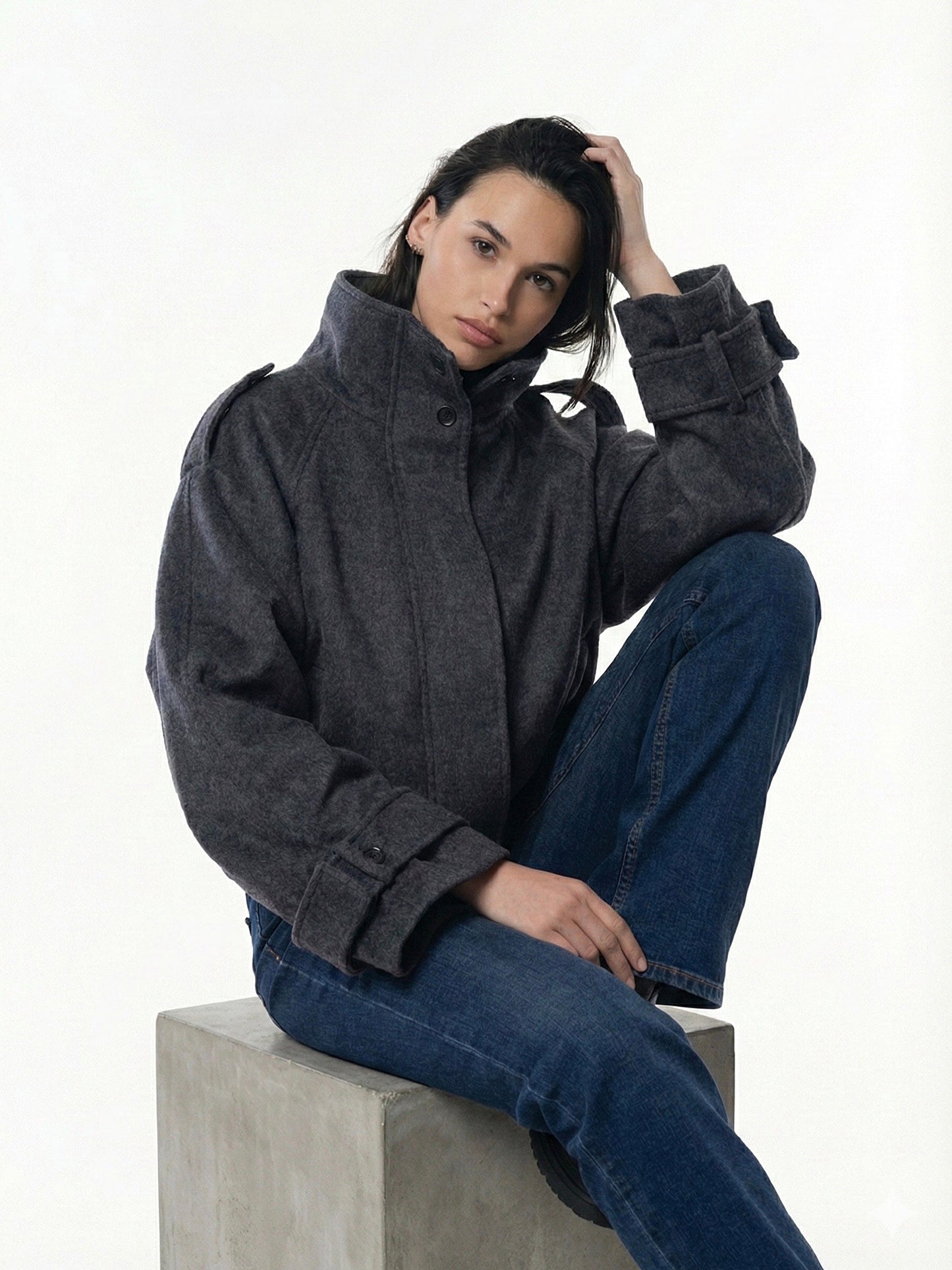 Billie | Oversized Blend High-Neck Jacket