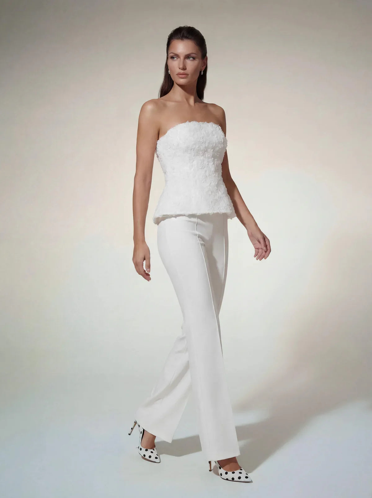 Ivory Peony Flower Corset Set