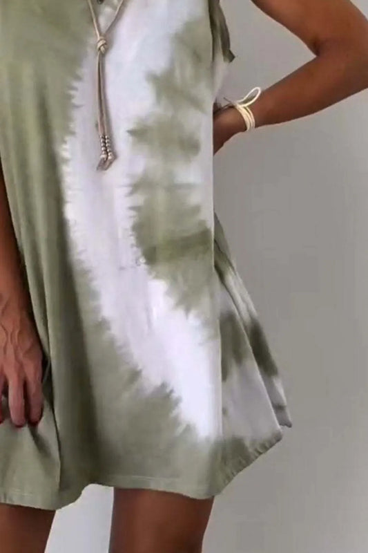 Full Size Tie-Dye Sleeveless Mini Tank Dress Plus Size