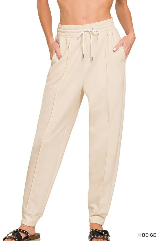 Beige Breeze Scuba Joggers