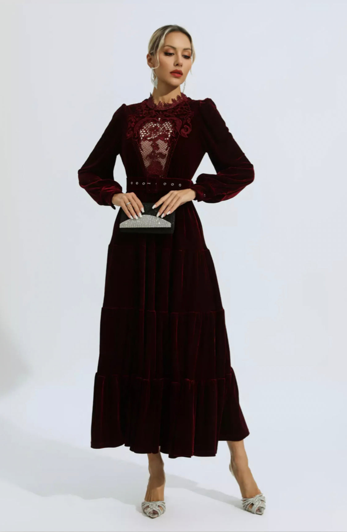 Selene velvet maxi dress