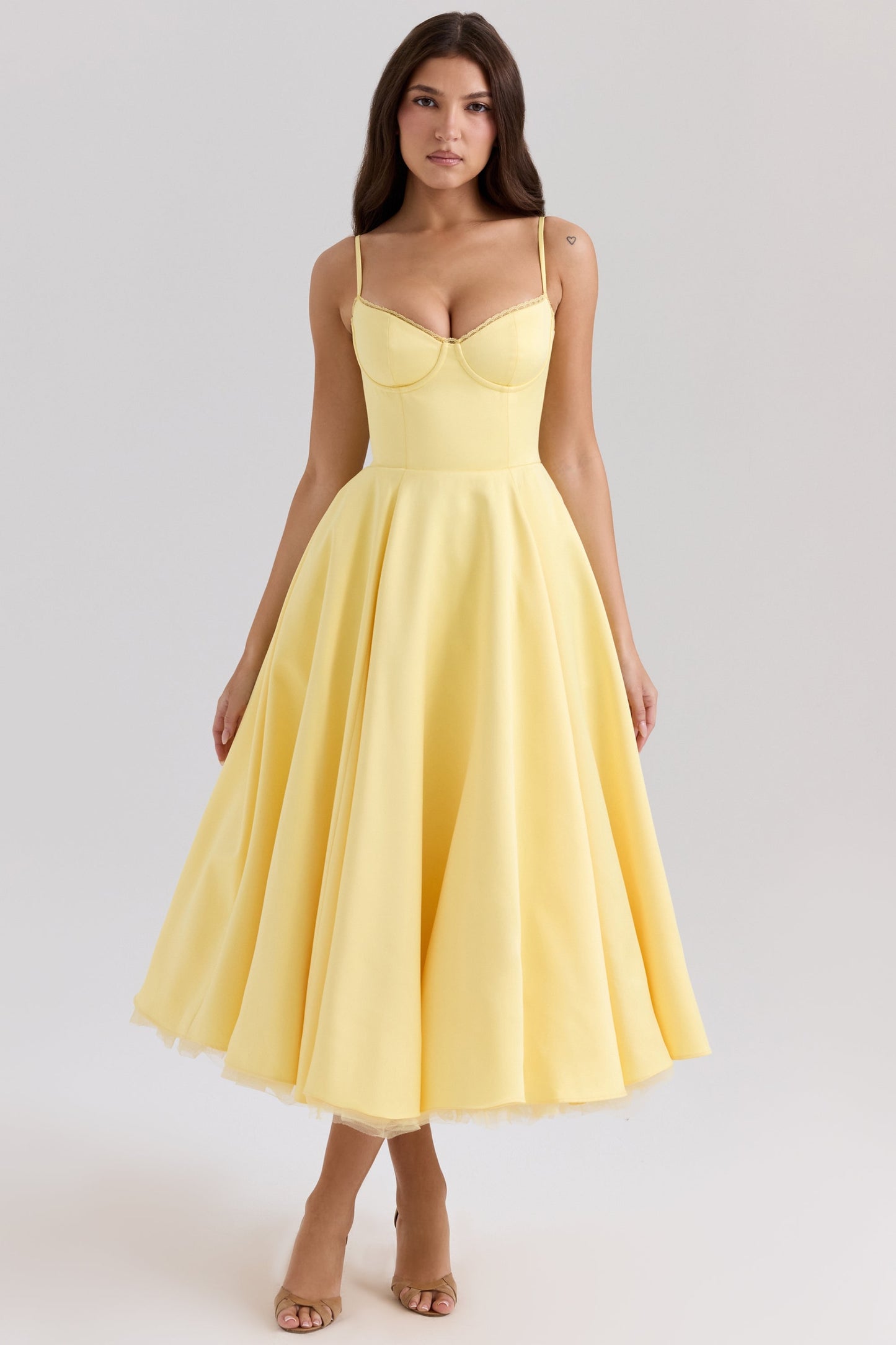 Mademoiselle midi dress- Yellow