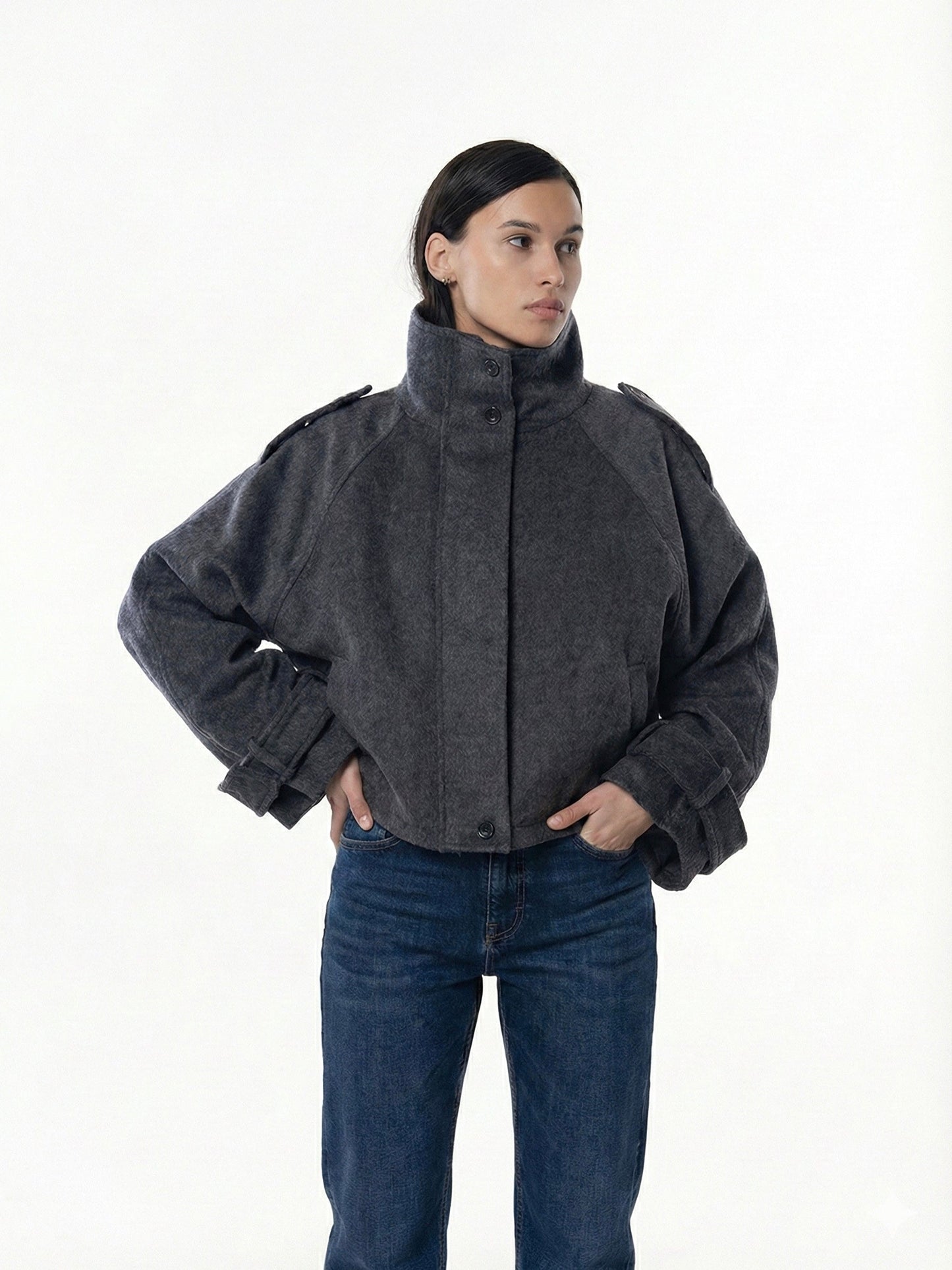 Billie | Oversized Blend High-Neck Jacket