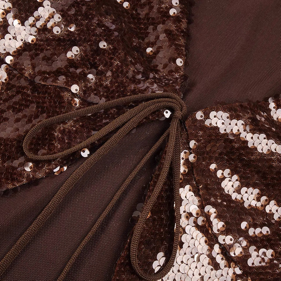 Sierra Bronze Sequin Set Gown