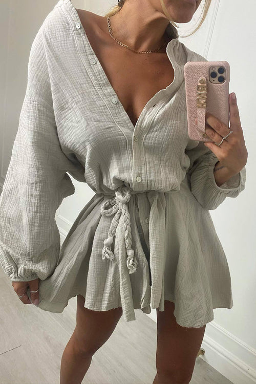 Adorable Intentions Mini Dress - 5 Colors Grey