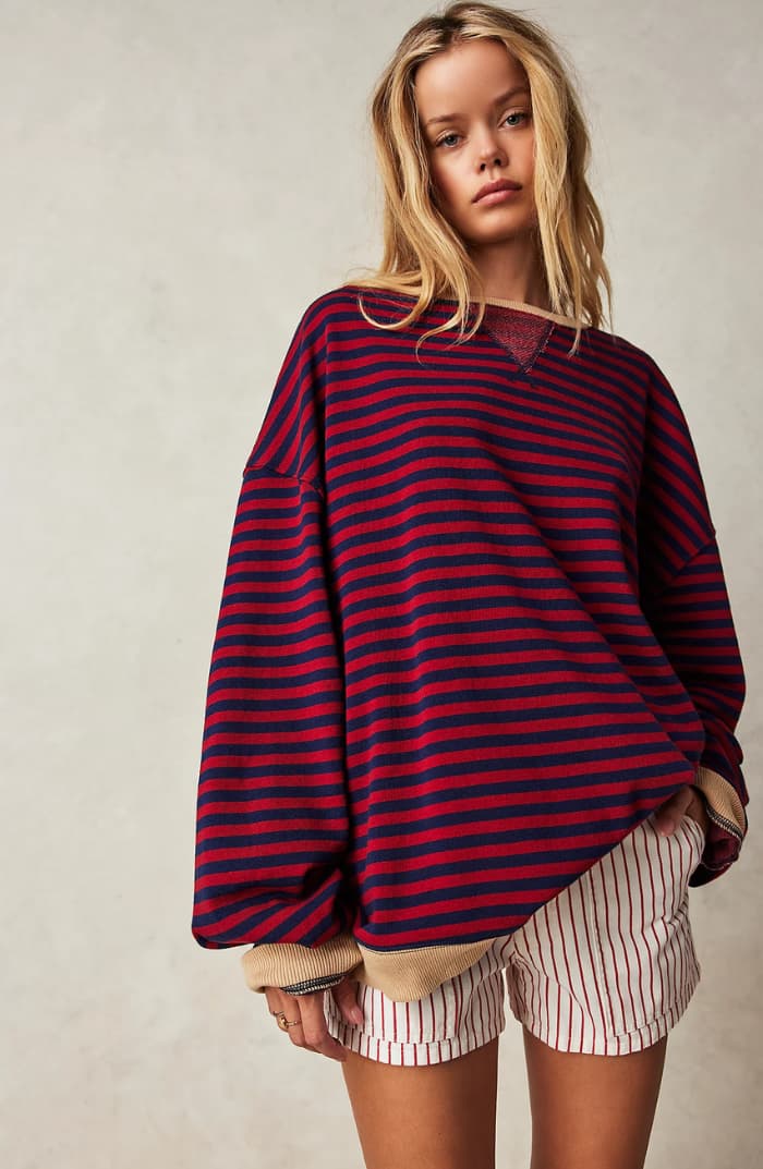 Julia | Cozy Oversized Striped Pullover