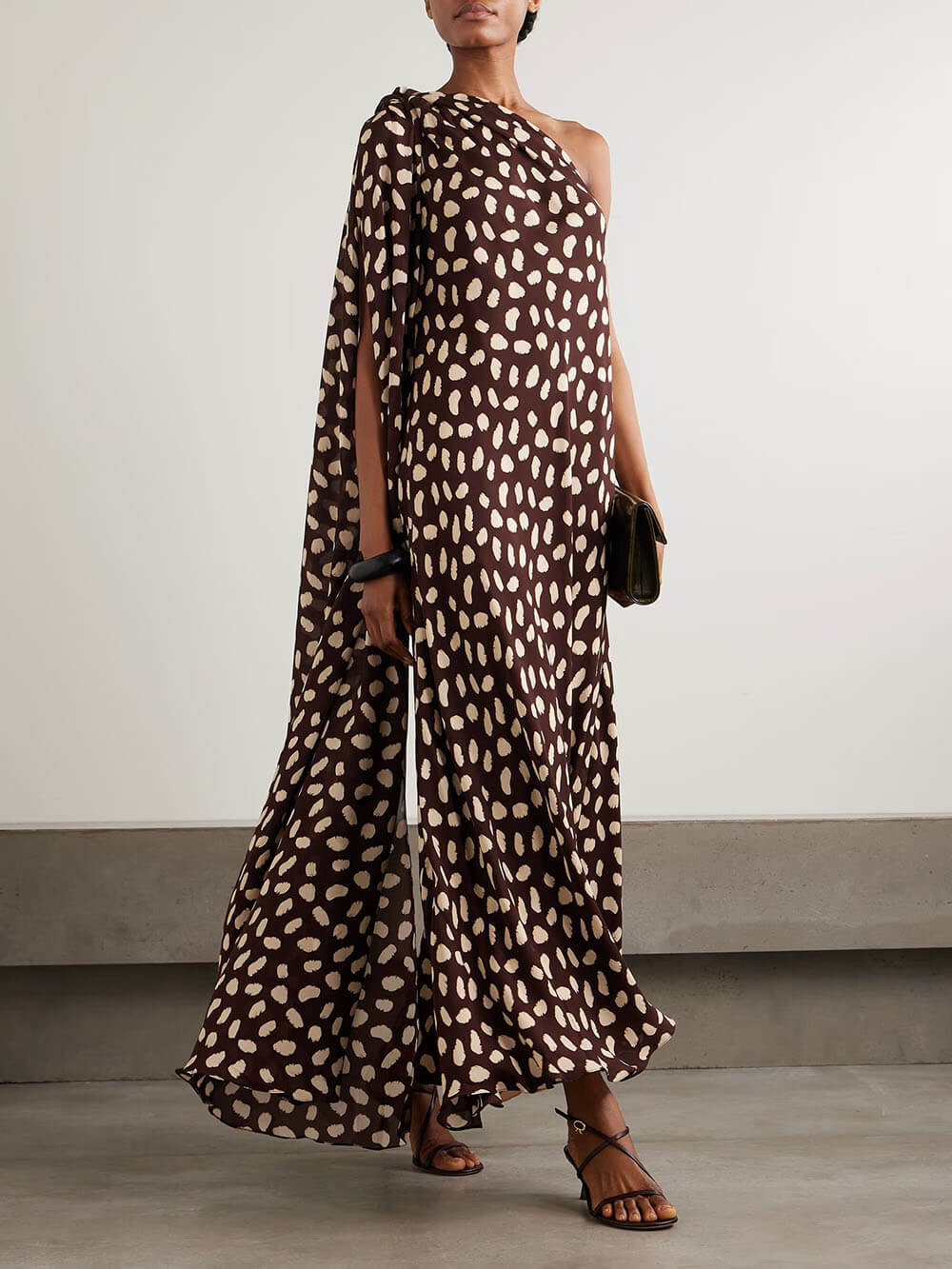 Elegant Freedom One-Shoulder Printed Maxi Dress Multi