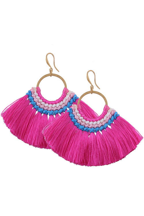 Tassel Drop Sector Earrings Rose