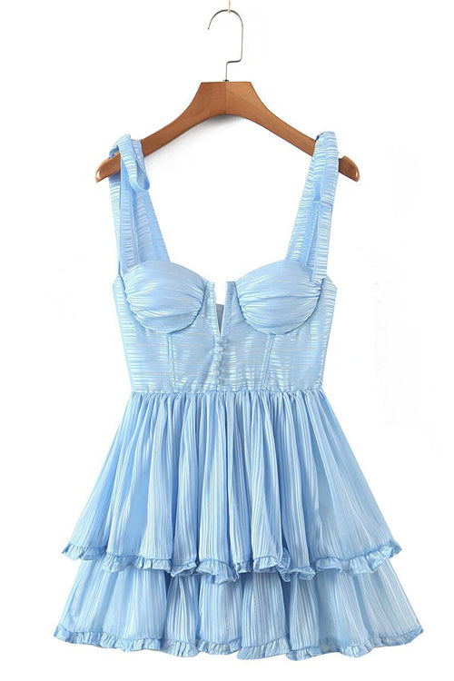 Just In My Dreams Layered Mini Dress - 3 Colors Blue