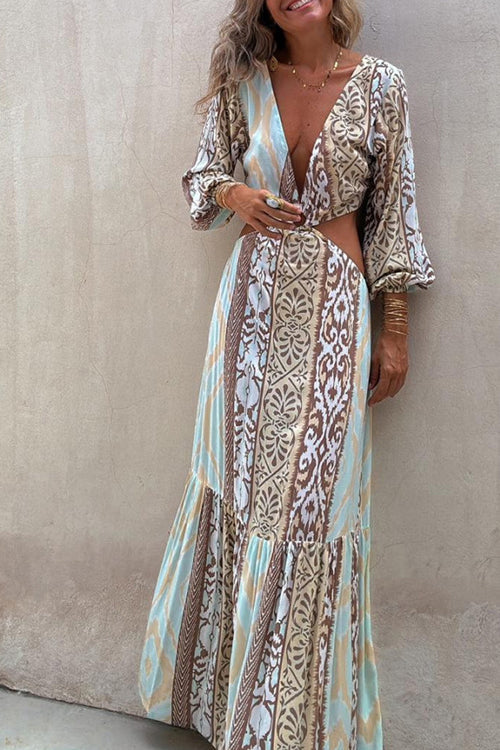 Silvana Printed Backless Maxi Dress
