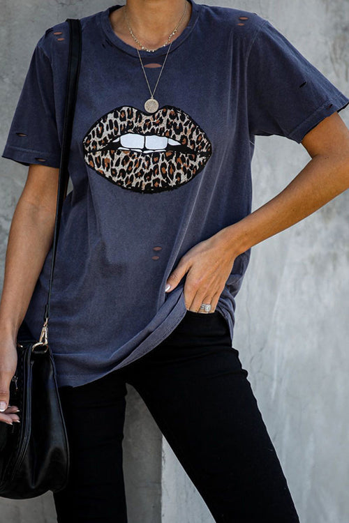 Only For You Graphic Short Sleeve Top - 6 Colors Navy