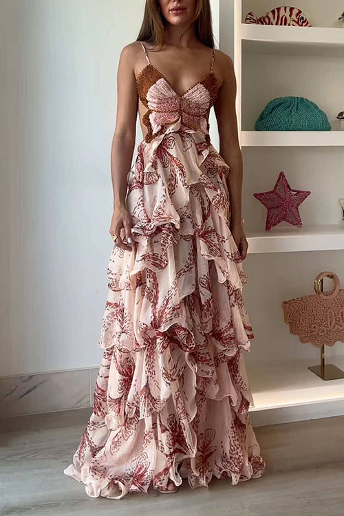 Let There Be Romance Butterfly Print Maxi Dress