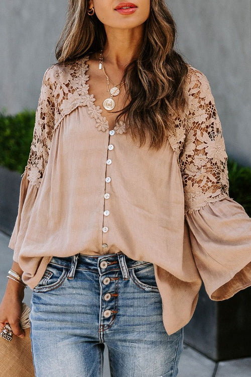 Dream Date Lace Embroidery Top - 3 Colors Khaki