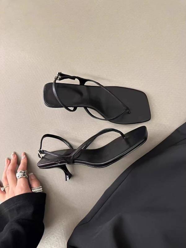 Minimalist High-heeled Sandals Black