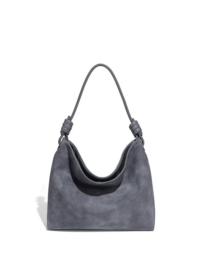 Minimalist Deerskin Underarm Bag Shoulder Bag Grey F
