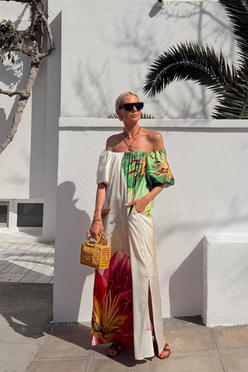 Dorothy Off Shoulder Print Maxi Dress