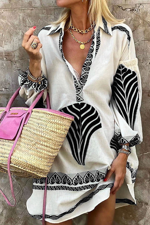 Run Away with Me Boho Print Mini Dress - 4 Colors Black