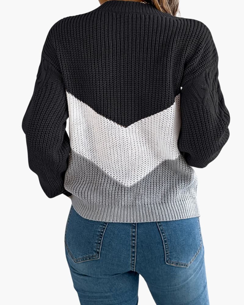 Evie | Chevron Cable-Knit Sweater