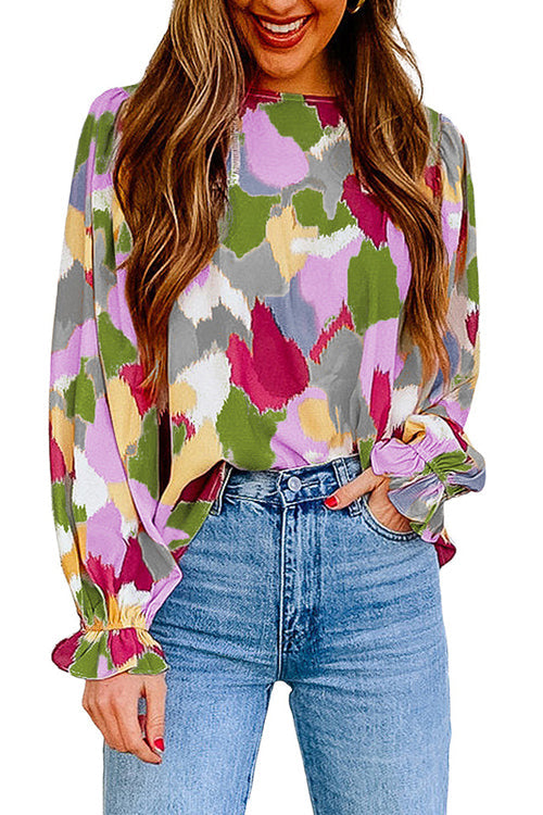 Under The Lights Boho Printed Top - 4 Colors Purple