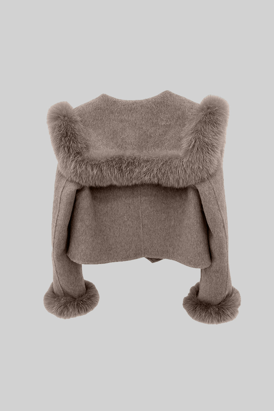 Hallie | Faux Fur Trim Double-Breasted Jacket