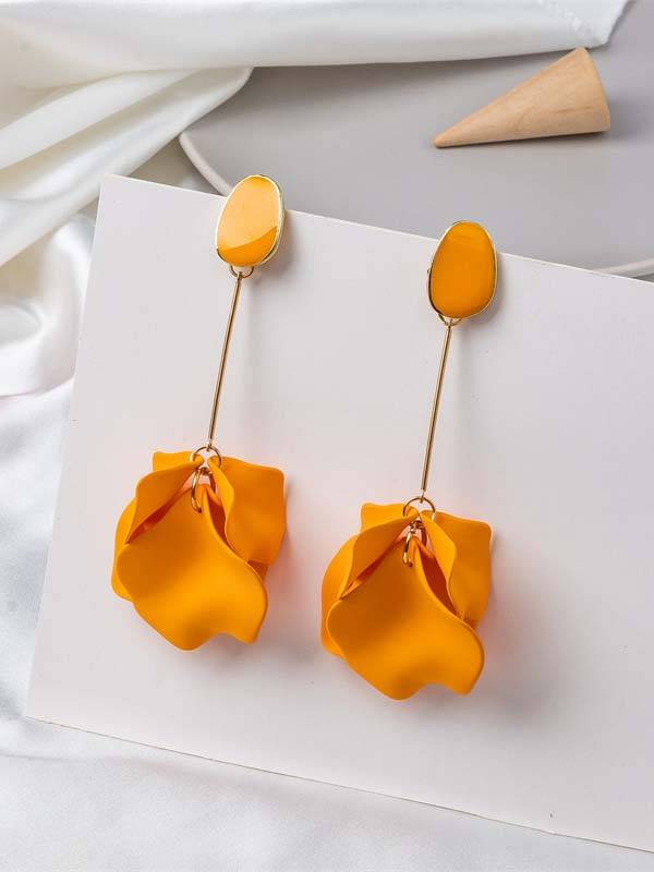 Petal Tassel Earrings Orange F