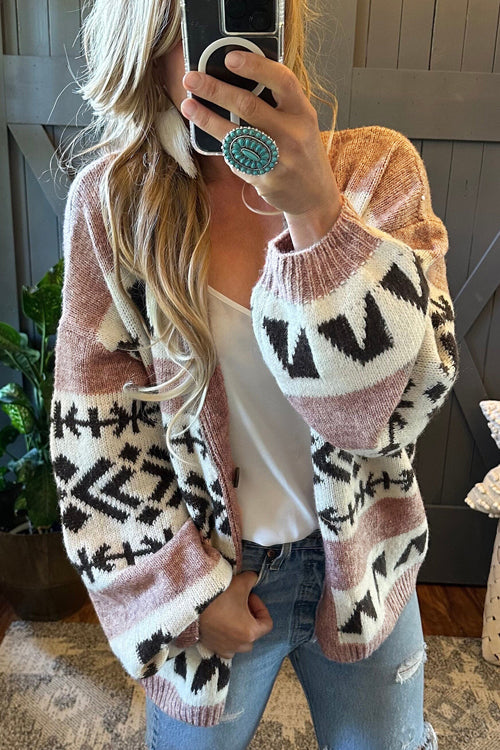 Country Drive Pink Knit Cardigan
