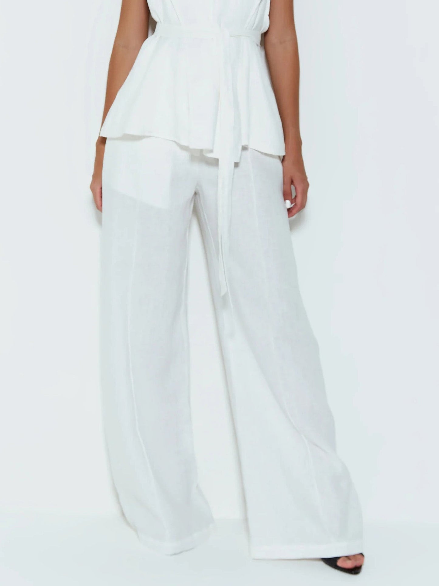 Fashionable Versatile Pocket Pants White